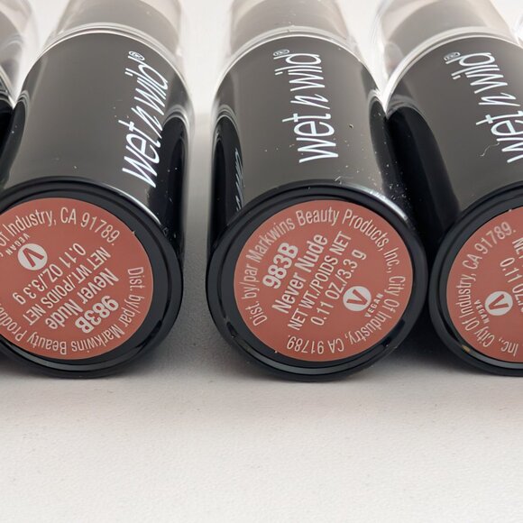 Wet n Wild MegaLast Lip Color Longwearing 983B Never Nude 0.11 oz Lot of 6 New - Picture 7 of 7